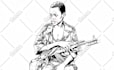 create a detailed vector art portrait black and white