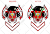 enhance blurry logo, redraw, upscale image, sharpen, ai design to vector file