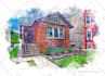 create your photo into architecture watercolor sketch effect