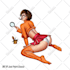 draw sexy girl pin up semirealistic comic caricature