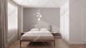 create minimalist interior design, photorealistic visualization for area 5 m2