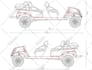 draw 2d vehicle template, blueprint, detailed vector drawing