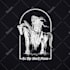 create retro dark art logo style