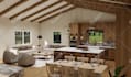 do 3d interior design of kitchen, bathroom, and living room