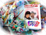 design event card, party invitation and birthday card