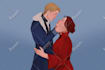 draw a gorgeous couple portrait in my art style