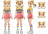 draw a reference sheet of you character in anime style