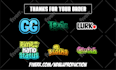 design unique custom text emotes for twitch, kick, youtube