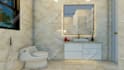 do bathroom interior design, rendered by an architect
