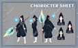 draw custom anime character sheet design or reference sheet