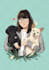 draw a cute pet, cat, dog portrait in my art style