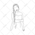 draw minimalist flat line art portrait illustration