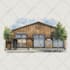 create digital watercolor house and building illustrations