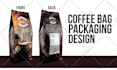 create premium coffee bag, coffee pouch, coffee label, sticker packaging design