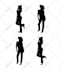 draw vector silhouette and stencil black and white