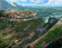 illustrate detailed fantasy cityscapes, no ai