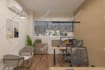 create office workspace, coworking open space and home office 3d interior design