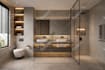 do 3d interior design for kitchen, bathroom, and living room