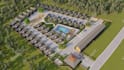 farmhouse, villa, residence floor plan layout, 3d render