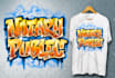 do graffiti airbrush hand drawn letters for t shirts