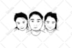 draw minimalist flat face logo vector portrait
