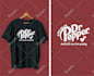 do contemporary line art text or badge logo design
