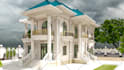 design house architectural model in sketchup and rendering