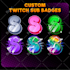create express custom twitch sub badges, twitch emotes