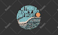 hand drawn illustration, artwork, vintage, surf style, design clothing brand