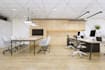 create office workspace, coworking open space and home office 3d interior design