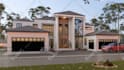 create house exterior design, and realistic 3d render