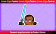 draw anime cartoon peeker sticker for merch or webstore