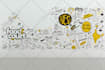 design home, office wall art, doodles, and decals