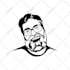 do face image line art black and white vector portrait
