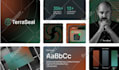design logo, brand style guide or brand identity guidelines with branding kit