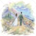 do original watercolor illustration by hands