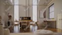 design modern cabinet, TV media wall, shelf, kitchen design, 3d rendering
