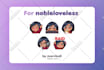 draw custom chibi twitch emotes and sub badges