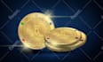 design coin logo, bitcoin, metallic crypto company tokens