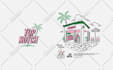 create retro surf logo or illustration design for tshirt