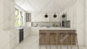 render 3d interior design house home villa apartment kitchen living room bedroom