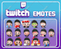 draw cute chibi emotes for twitch and discord emoji