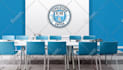 design realistic zoom virtual background with your logo