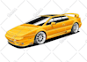 make car illustration line art or full color