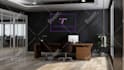design realistic zoom virtual background with your logo