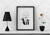 create black and white vector face logo from your portrait