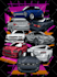draw classic cars illustration for tshirt with vintage style