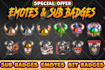 design twitch emotes, twitch badges, twitch sub badges