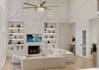do living room interior design and 3d rendering