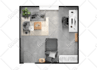 draw a 2d colored floor plan or furniture layout